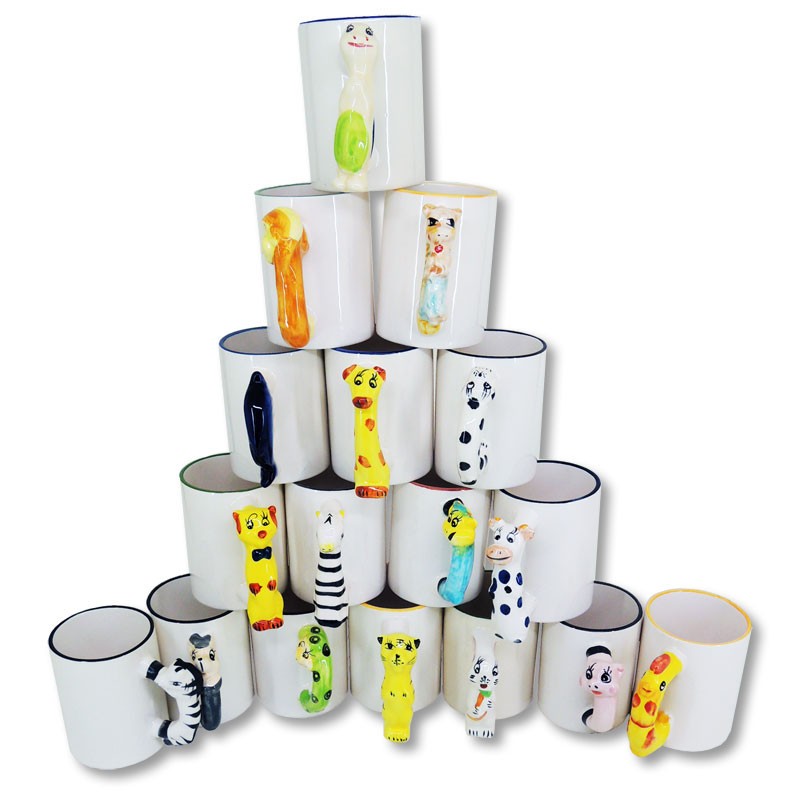 Taza imprimible infantil con forma animal
