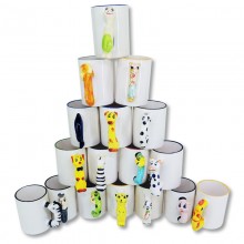 Taza imprimible infantil con forma animal