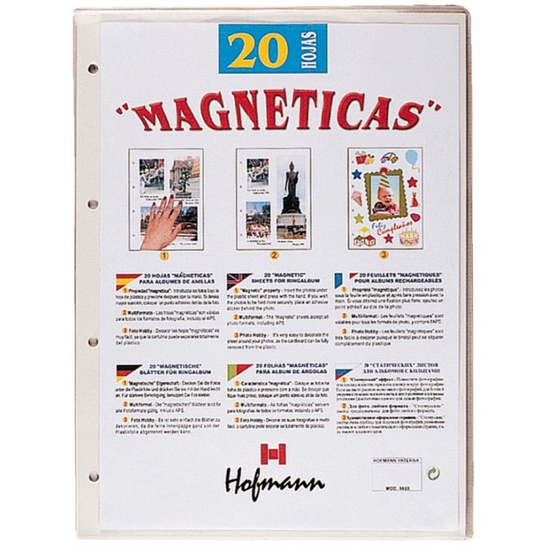 Paquete 20 hojas magnéticas blancas de Hofmann